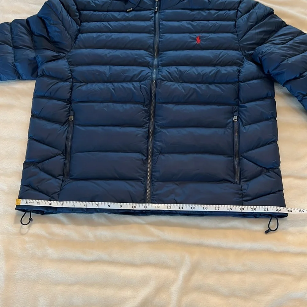 Polo Ralph Lauren Men’s Hooded Puffer Navy Blue Jacket Size L - Picture 9 of 16